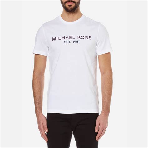 michael kors white t shirt mens|Michael Kors long sleeve shirts.